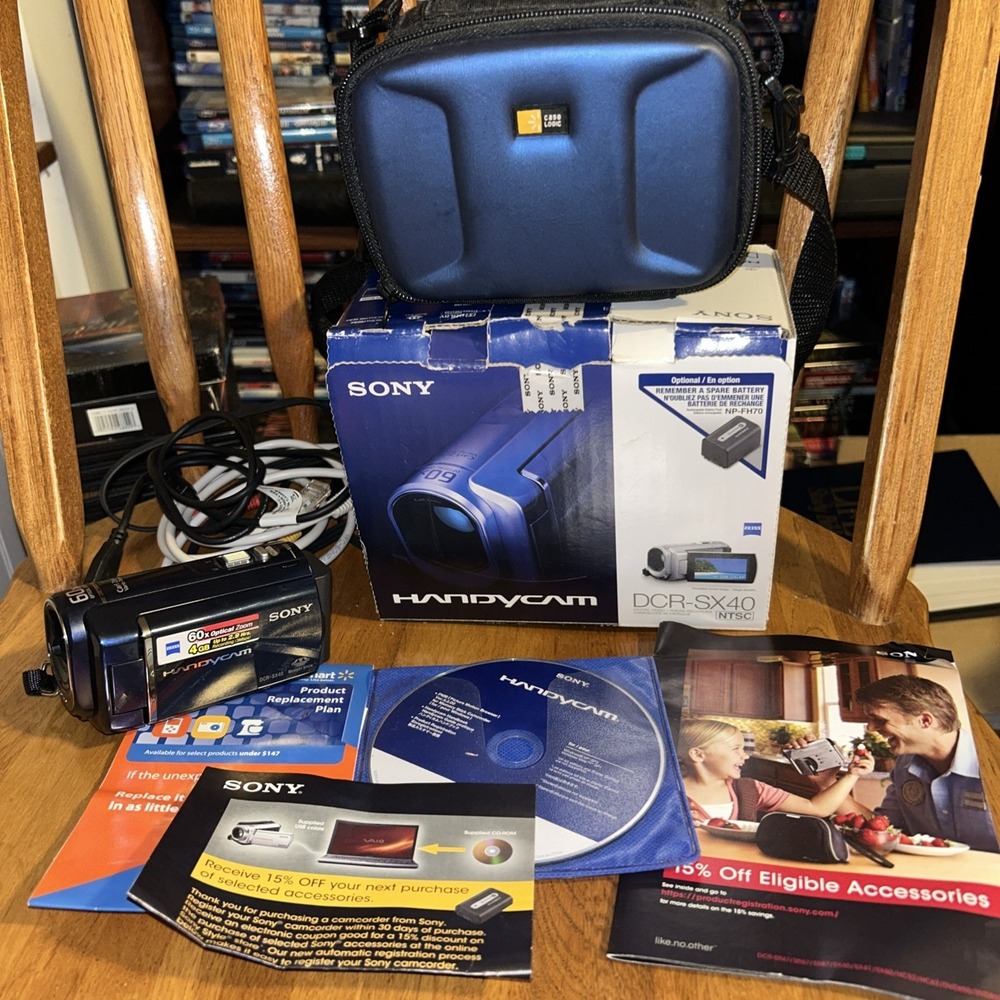Sony Handycam DCR-SX41 Blue 8GB Digital Camcorder, 60x Zoom Zeiss Lens Tested